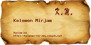 Kelemen Mirjam névjegykártya